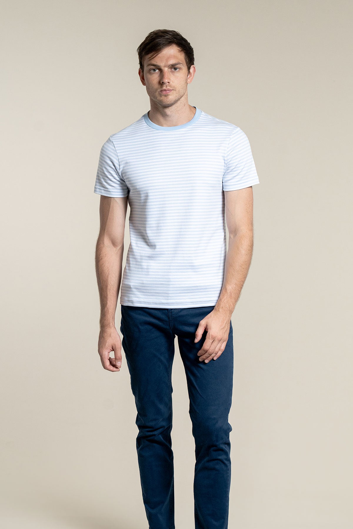 Striped Crew Neck Celeste