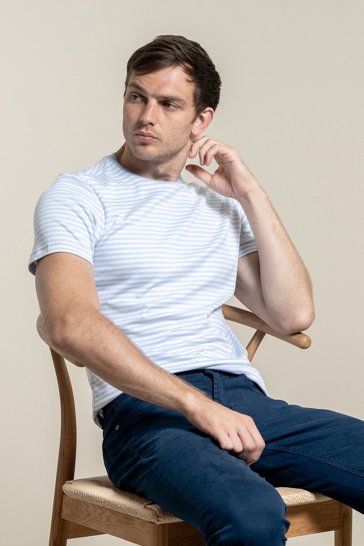 Striped Crew Neck Celeste