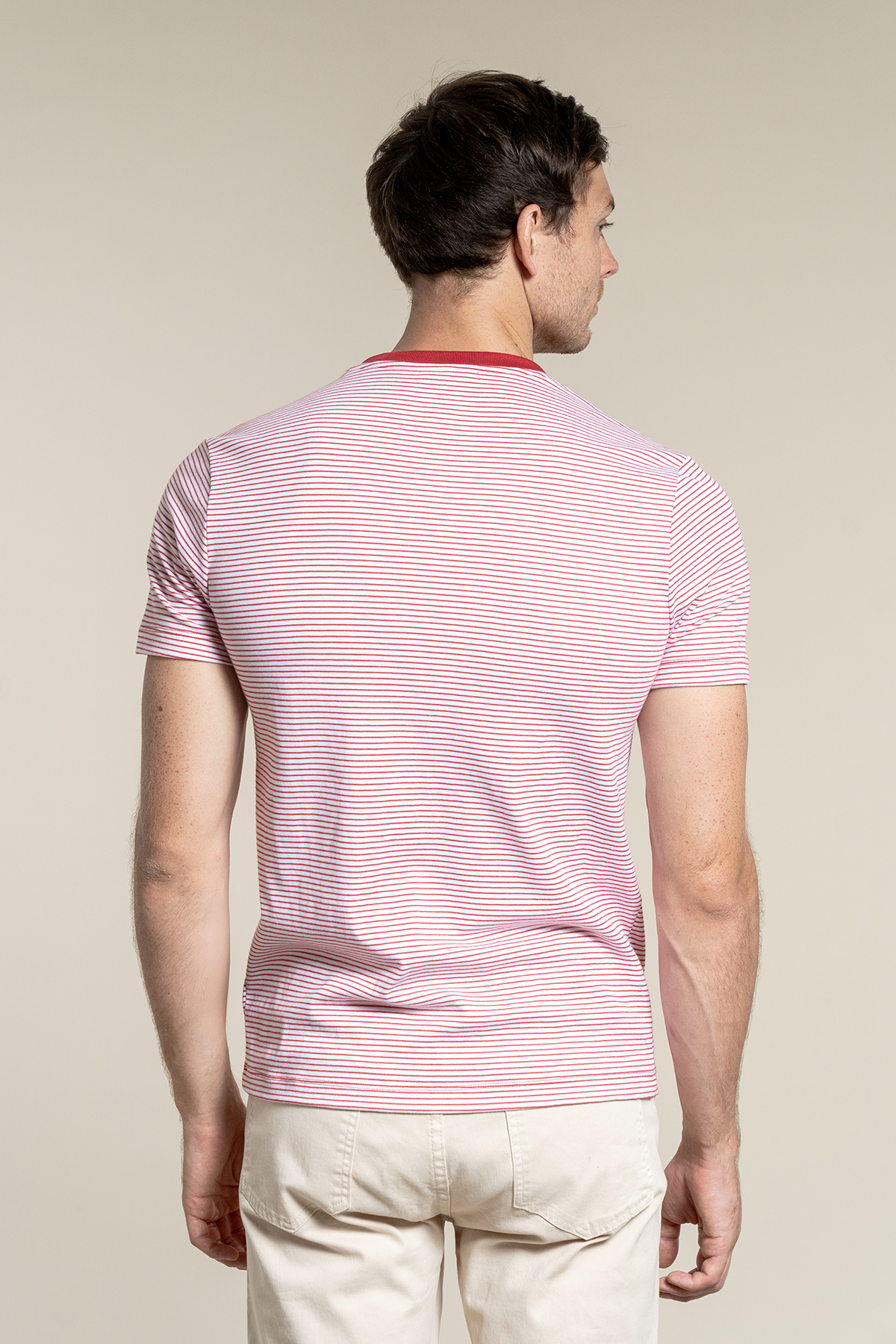Striped Crew Neck Rojo